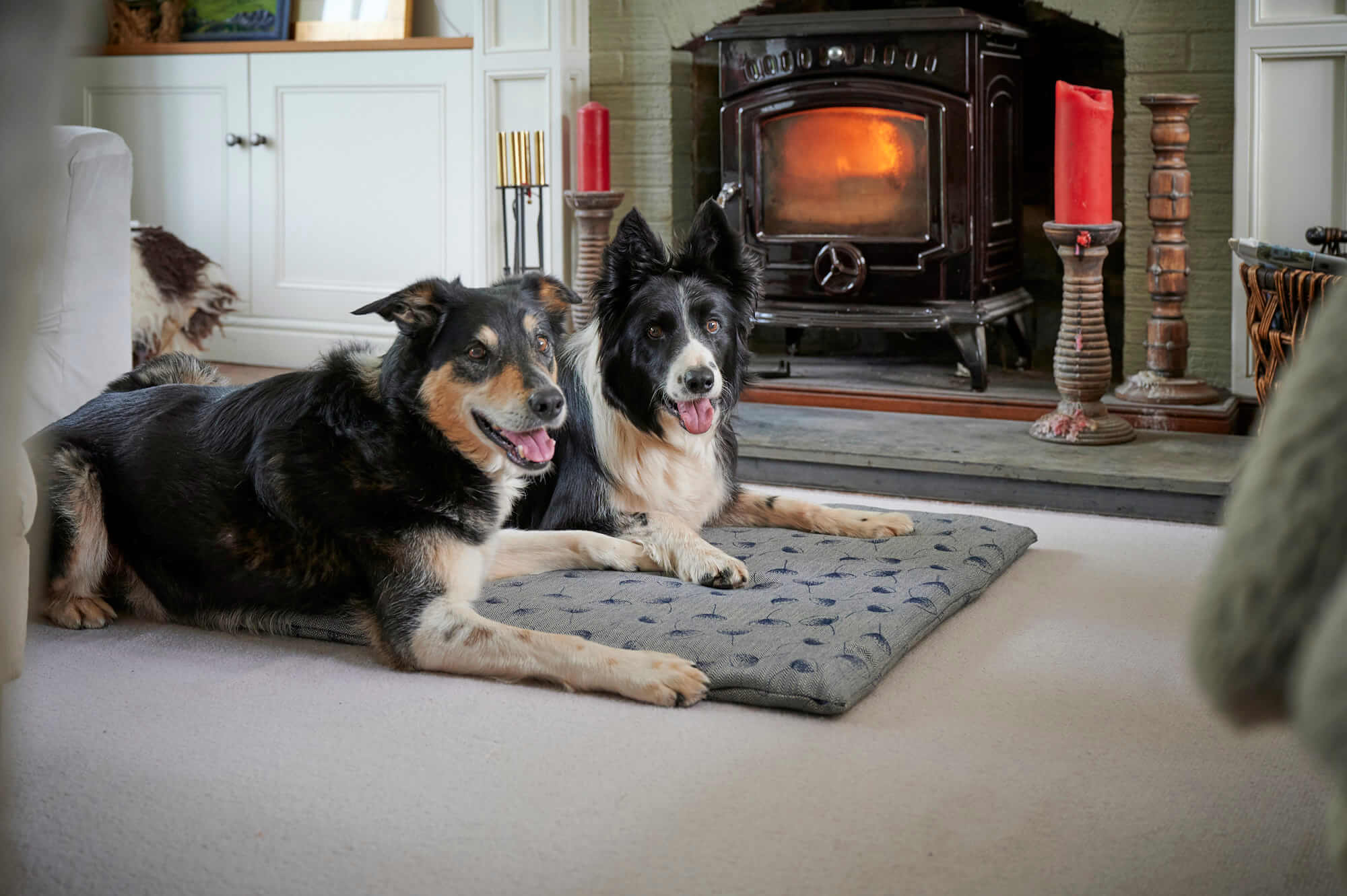 Dogs on a Chimney Sheep dog bed